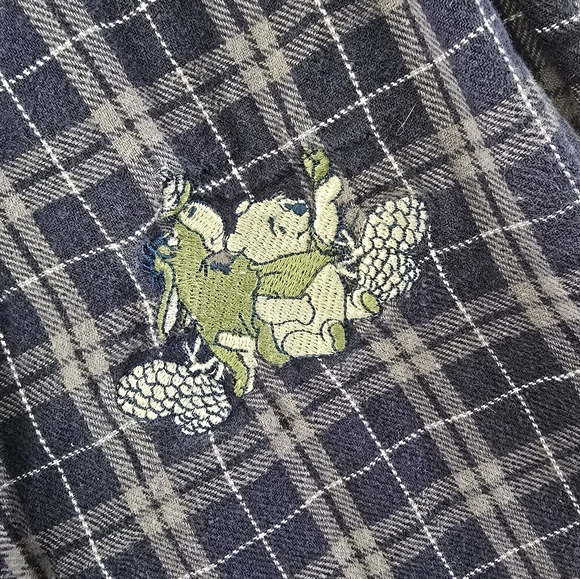 VINTAGE Disney Pants Mens L Winnie The Pooh Eeyore Flannel Pajama Bottoms - Picture 2 of 9